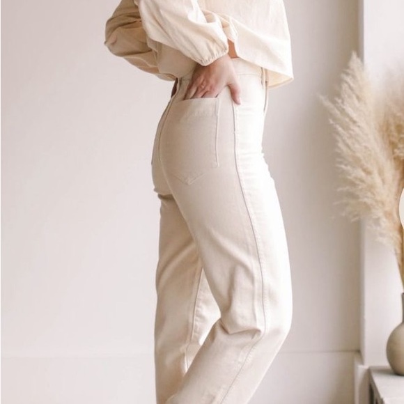 NWT Ozma Of California Straith Leg Pants in Cream size XS - Picture 7 of 9